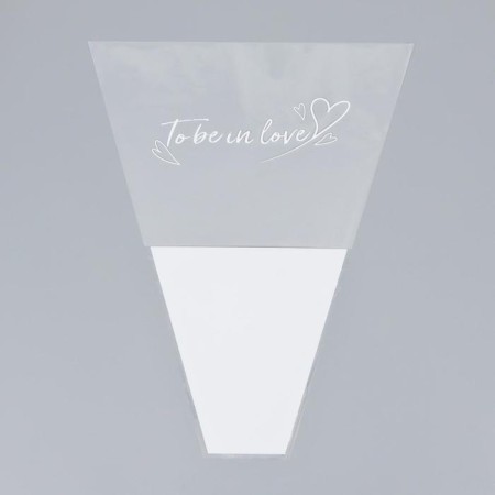 Package Flower cone "To be in love", white, 40 x 50 cm