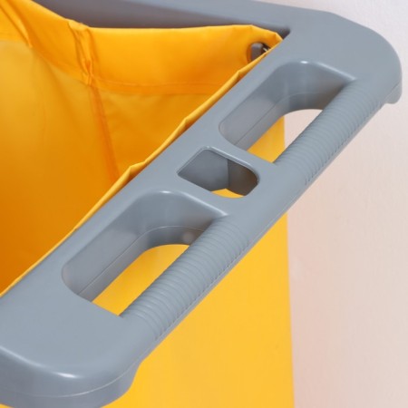 Multifunctional trolley for cleaning with buckets, spin and trays, gray color-8