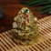 NECKE bronze "Toad on the lotus" 6.5 x 6.5 x 7.5 cm m262