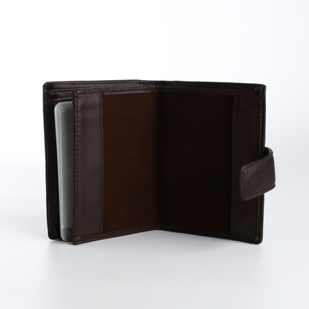 Male purse on magnet 3 in 1, department for auto documents, passports, brown color-5