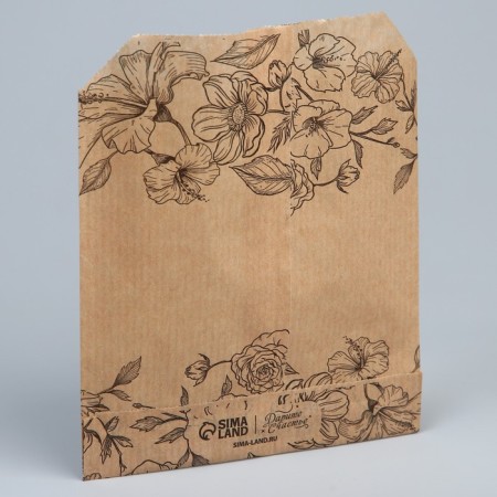 Package package, packaging, crafting, “flowers” ​​13 x 16 cm without a window-1
