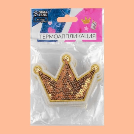 Thermal appliance "Crown", with sequins, 8 × 5.8 cm, gold color-2