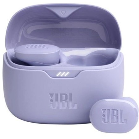 Enterrained JBL Tune Buds headset Purple Bluetooth wireless in the auricle