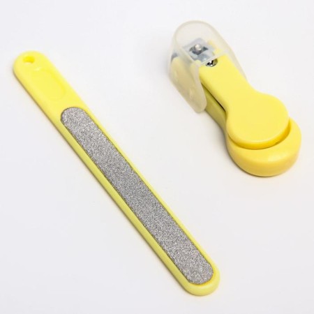 Children's manicure set, 3 subjects: scissors, saw, knipser, 0 months old, yellow color-3