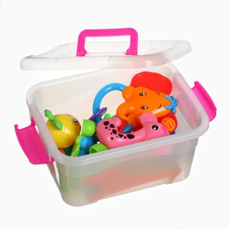 A set of rattles in a container, 7 pcs crumb I-1