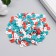 A set of beads made of polymer clay "Astra" 6 mm, 20 gr. Green, white, red mix