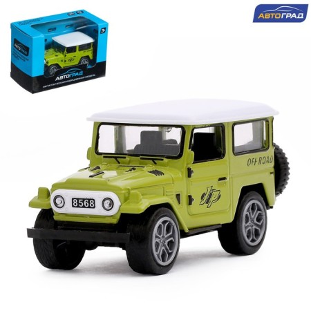 Metal jeep machine, inertial, green color
