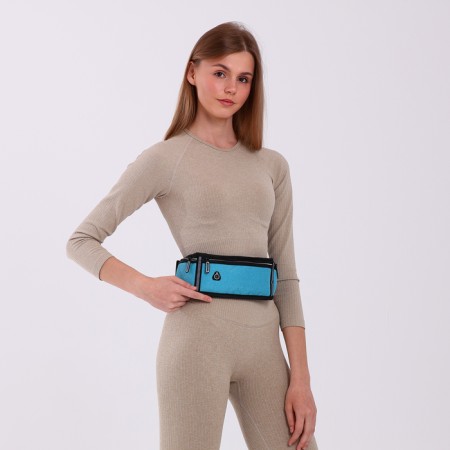 Lightning waist bag, 3 departments, blue color-6