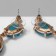 Earrings with rhinestones "Cleo" drops, color blue-green in gold