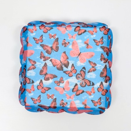 Box for cookies, "butterflies in the sky", 15 x 15 x 3 cm-3