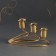 Summary metal for 3 candles "drops" gold 15x9x9 cm