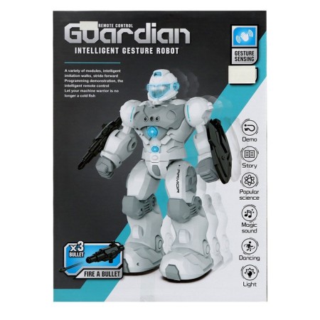 Gardian robot, radio -controlled, gestures, light, sound, with a battery-14