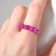 Ring "Jewelry" circles, pink color in silver, dimensionless