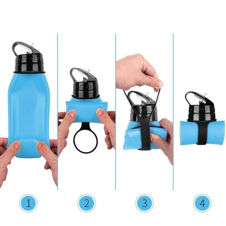 A folding bottle is folding, 600 ml, 6.5 x 27 cm, silicone-1