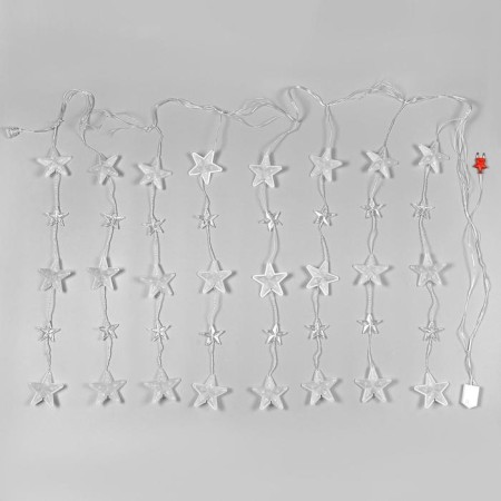 Garland "fringe" 2.4 × 0.9 m with nozzles "stars", IP20, transparent thread, 186 LED, white glow, 8 modes, 220 V-6
