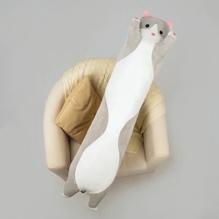 Soft toy-podushka "cat", 130 cm, color gray color-1