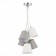 Suspended EVOLUCE lamp. Sle300403-05. Prato. 5x40 watts, E14, 40x40 cm, chromium color