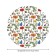 The tablecloth “Field sketches”, round, oxford, elastic band, size 120x120 cm, diameter 75-100 cm