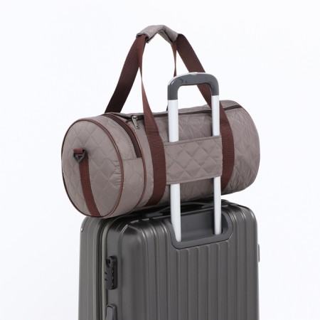 Sports bag with lightning, 2 outer pockets, long belt, brown color-3