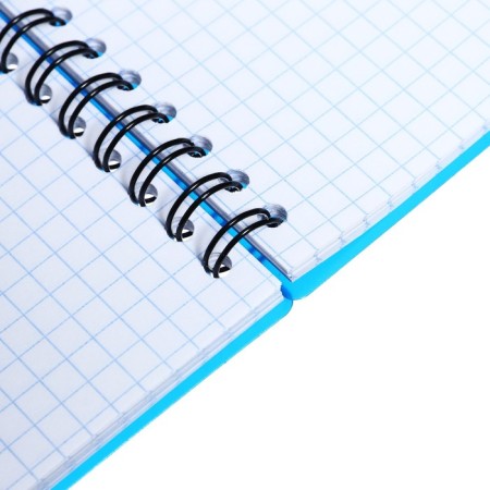 Notebook A6 (120 x 146 mm), 80 sheets in a cage on the crest Erichkrause "Ice Metallic", plastic cover, elastic band, offset unit, white 100%, mix-9