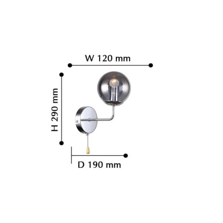 Bra Modestus, 1x40W E14, Color Chrome-2