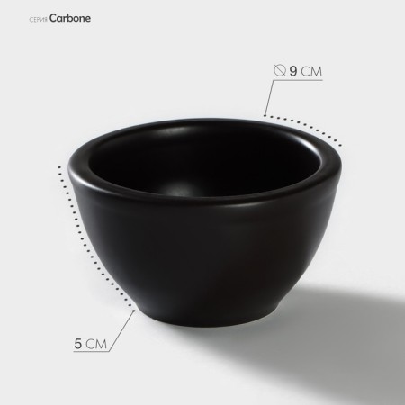 Porbone porcelain, 150 ml, d = 9 cm, h = 5 cm, black color
