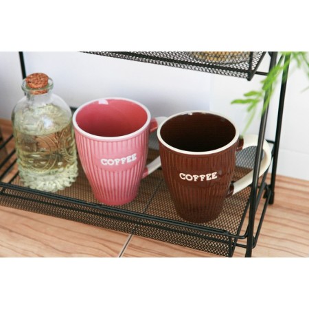 Coramic shade mug Coffee, 270 ml, pink color-4