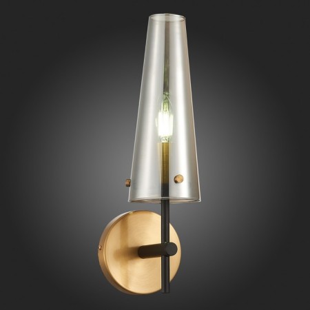 Sconces st. SL1209.301.01. Morave. 1x40 W, E14, 13x39 cm, bronze color, black-2