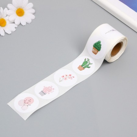 Stick Paper "Flowers. Abstraction" d = 3.8 cm 250 pcs in the roll-2