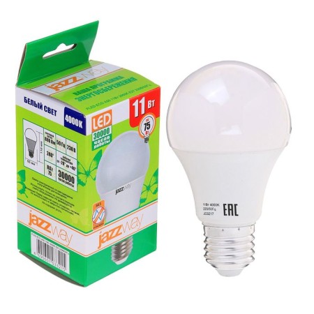LED LED JAZZWAY, A60, E27, 11 W, 880 LM, 4000 K, PLED-ECO