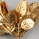 Artificial plant for creativity "Round leaves" 1 bouquet = 6 branches gold 13 cm