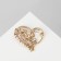 Brooch "Heart" with flowers, red color in gold