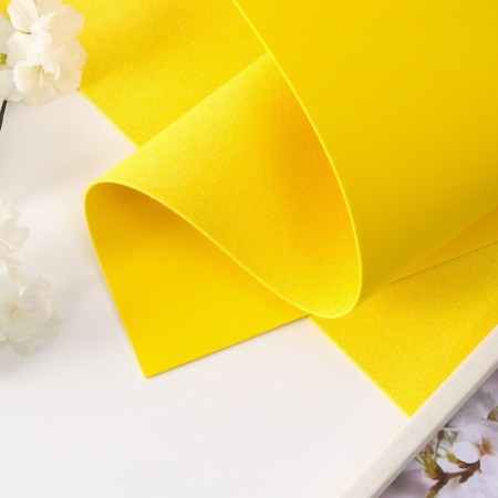 Foamiran glitter 2 mm, 50x50 cm, lemon