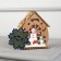 Christmas tree toy "House with snowmen", from batteries, glow of warm white