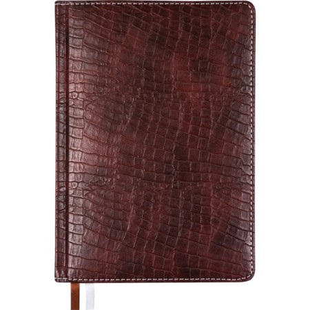 Dated diary 2024, A5, 176 sheets, Attomex.croco, Cover Artificial Leather, Lasse, Blok 70 g/m2, brown