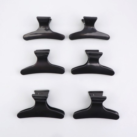 Hair clamps, set - 6 pcs, 8 × 4.5 × 3.4 cm, black color-1