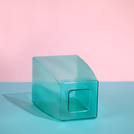 Pot for orchids, 2 l, 12.5 × 19.5 cm, plastic, transparent-turquoise-1