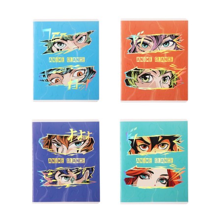 Notebook of 48 sheets in the “Eye anime” cage, covered cardboard, selective UV-cling, foil embossing, block 70 g/m2, mix