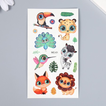 Tattoo on the body color "Eyeal animals" 12x7.5 cm