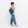 Baby backpack on lightning, external pocket, blue color