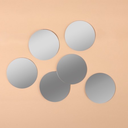 Interior mirrors for decoration, without a frame, set - 6 pcs, d = 6 cm-1