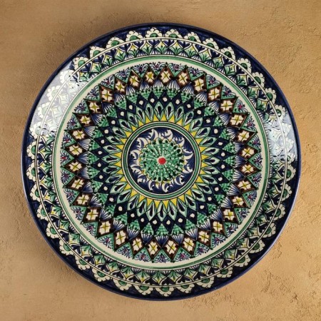 Largan Rishtan ceramics "Patterns", 36 cm, Blue Mix-6