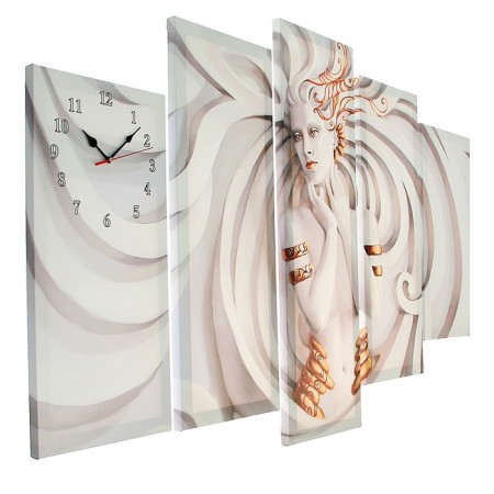 Carty clock is wall-mounted, modular "Girl's sculpture", silent, 80 x 140 cm-1