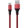 Cable Accesstyle AM24-F100M, microUSB-usb, 2.4a, fabric, fast charging, 1m, black and red