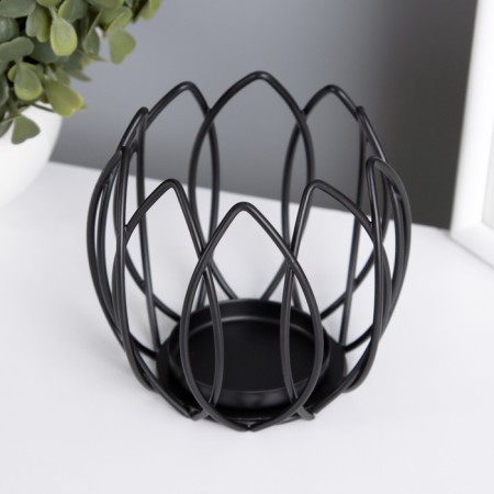 Summary for 1 candle metal d = 5 cm "flower of magnolia" black 10.5x10.5x9 cm-1
