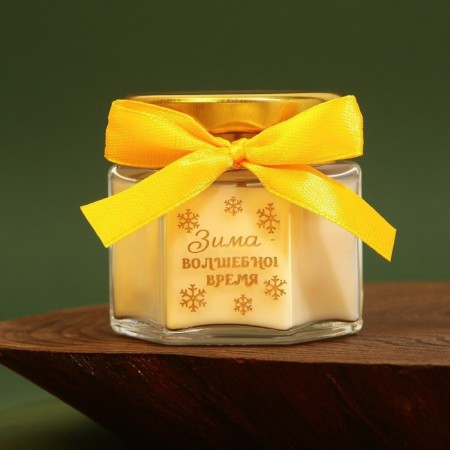 New Year's candle in the bank "New Year: Winter - Magic Time", Vanil aroma, 6.5 x 5.5 cm-2