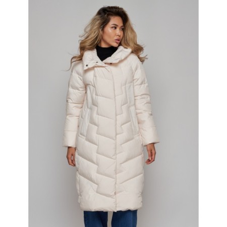 Coat insulated winter female, size 42, beige color-11