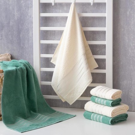 Tenle Ethel "stripes", milk 50x90 cm, 100% cotton, 370g/m2