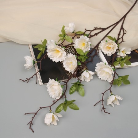 Artificial flowers "tree peonies" 70x6 cm, white