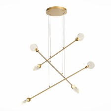 Suspension lamp ST LUCE. SL6104.203.06. Montecelio. 6x3 W, LED, 3000K, 1350 LM, 120x30 cm, golden color